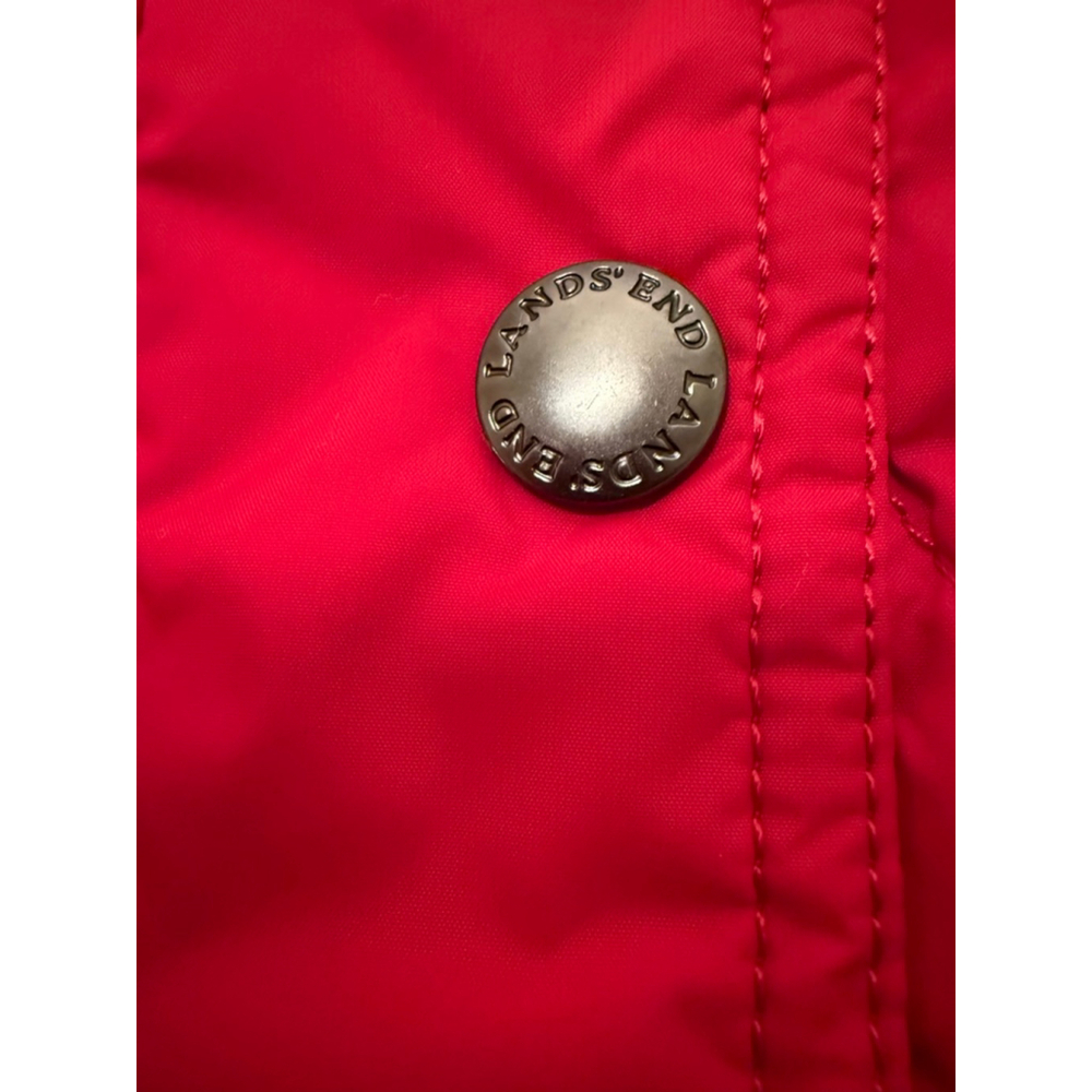 Lands' End Women's Red Quilted Puffer Vest MP 10 / 12 Snap Front - Picture 6 of 9